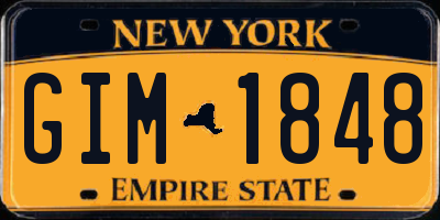 NY license plate GIM1848