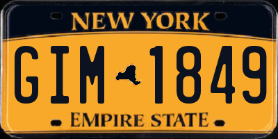 NY license plate GIM1849