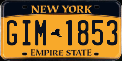 NY license plate GIM1853