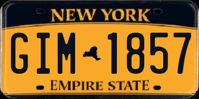 NY license plate GIM1857