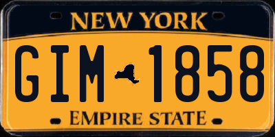 NY license plate GIM1858