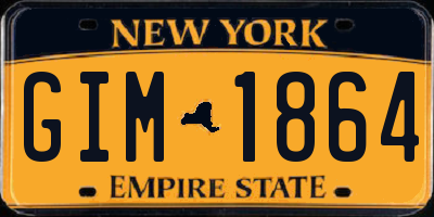 NY license plate GIM1864