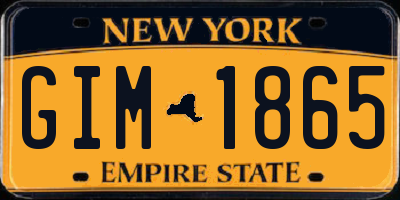 NY license plate GIM1865