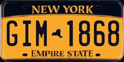 NY license plate GIM1868
