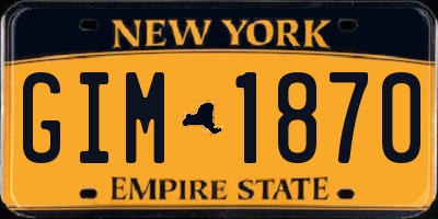 NY license plate GIM1870