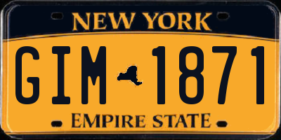 NY license plate GIM1871