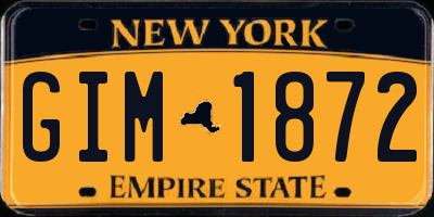 NY license plate GIM1872