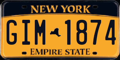 NY license plate GIM1874