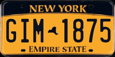 NY license plate GIM1875