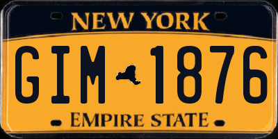 NY license plate GIM1876