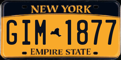 NY license plate GIM1877