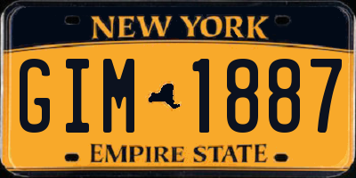 NY license plate GIM1887