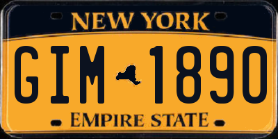 NY license plate GIM1890