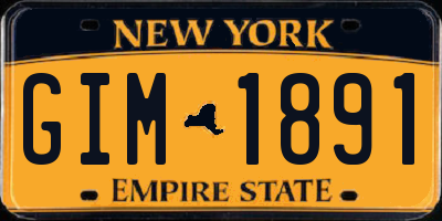 NY license plate GIM1891