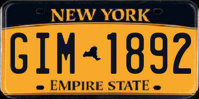 NY license plate GIM1892