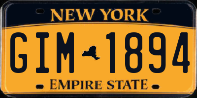 NY license plate GIM1894