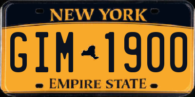 NY license plate GIM1900