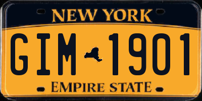 NY license plate GIM1901