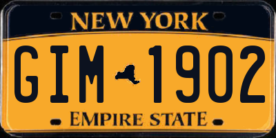 NY license plate GIM1902