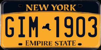 NY license plate GIM1903
