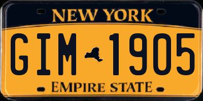 NY license plate GIM1905