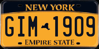 NY license plate GIM1909