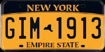 NY license plate GIM1913