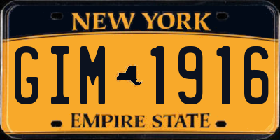 NY license plate GIM1916
