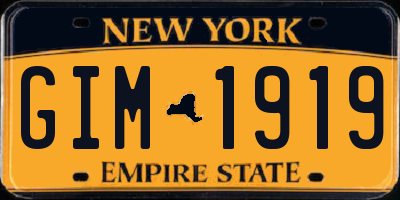 NY license plate GIM1919