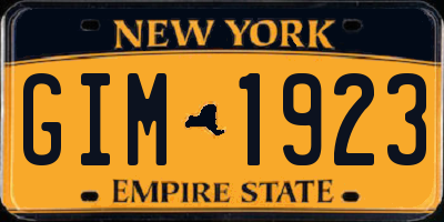 NY license plate GIM1923