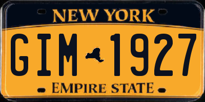 NY license plate GIM1927