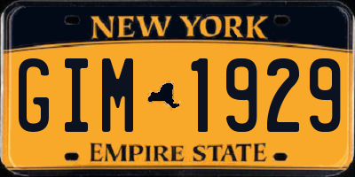 NY license plate GIM1929