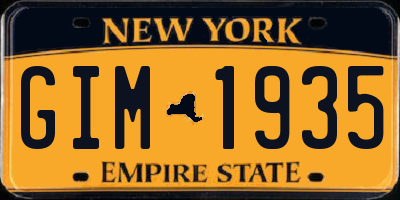 NY license plate GIM1935