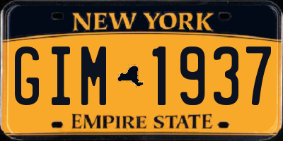 NY license plate GIM1937