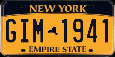 NY license plate GIM1941