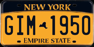 NY license plate GIM1950