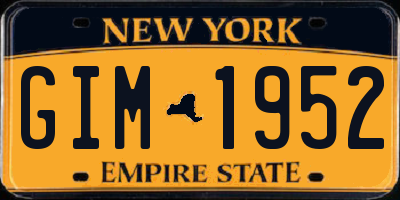 NY license plate GIM1952