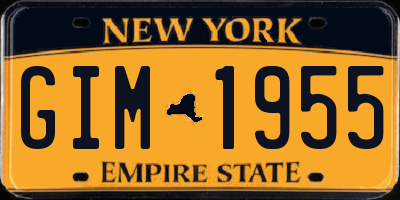 NY license plate GIM1955