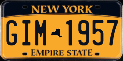 NY license plate GIM1957