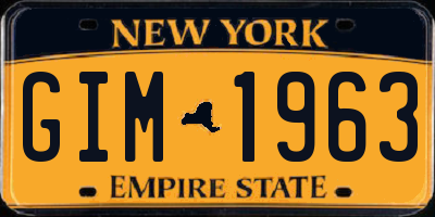 NY license plate GIM1963