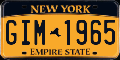 NY license plate GIM1965