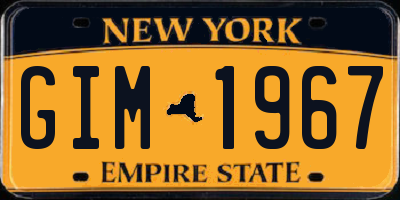 NY license plate GIM1967