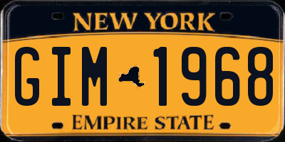 NY license plate GIM1968