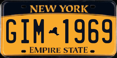 NY license plate GIM1969