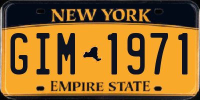 NY license plate GIM1971