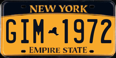 NY license plate GIM1972