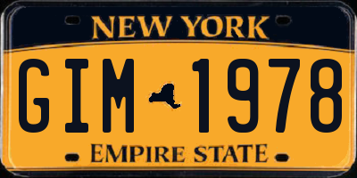 NY license plate GIM1978