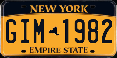 NY license plate GIM1982