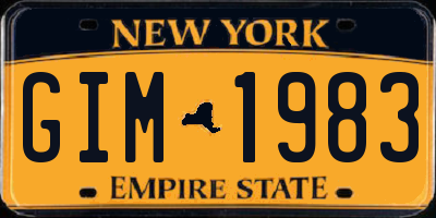 NY license plate GIM1983