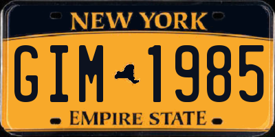 NY license plate GIM1985